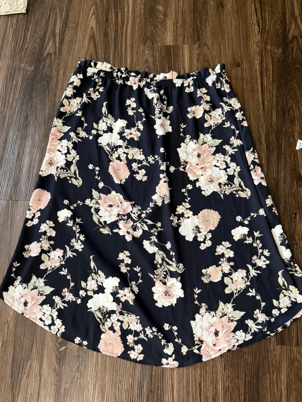 Eclipse Black Skirt with Blush Floral Print